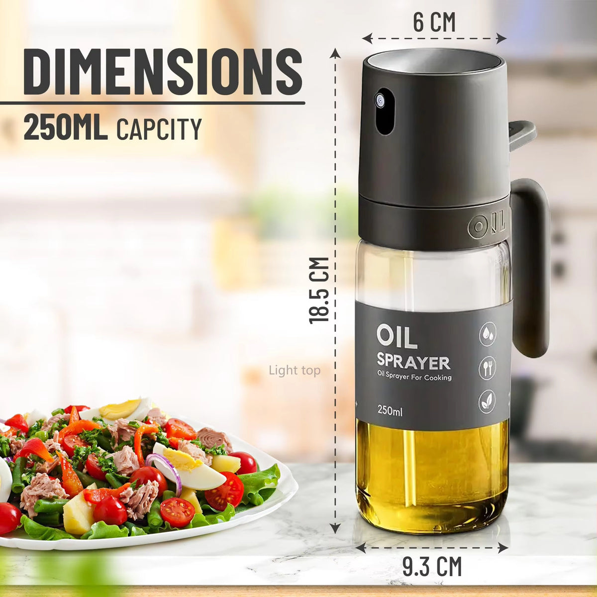 Kitchen Glass Oil Sprayer Bottle Olive Oil Sprayer Mister Spray Oil Dispenser Oil Jar Cruet BBQ Baking Picnic Kitchen Tool